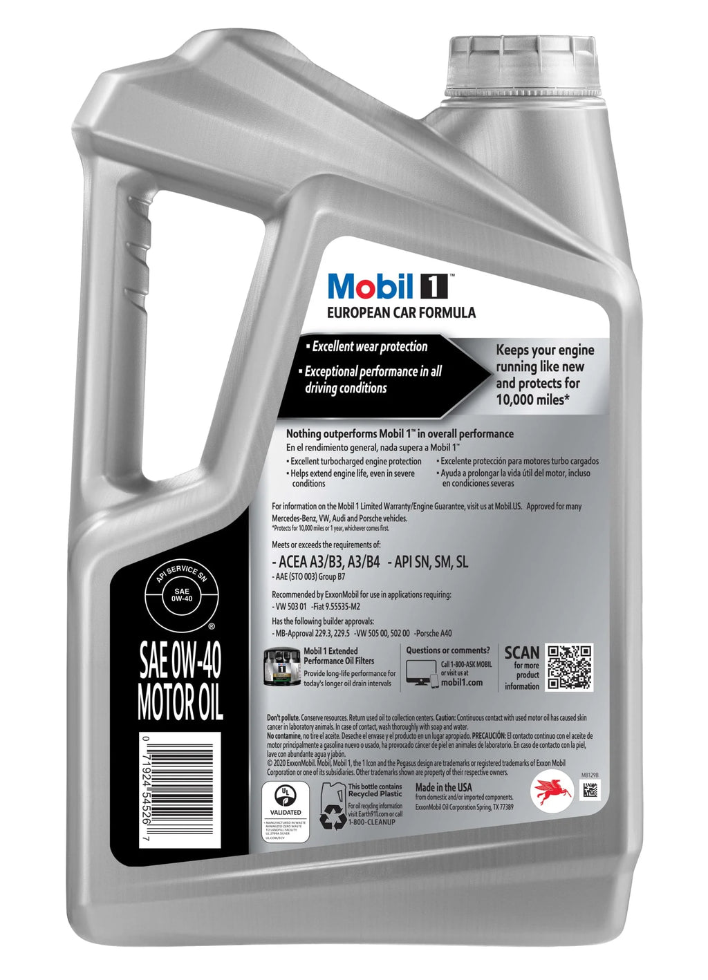 Full Synthetic Motor Oil 0W-40, 5 Quart Y677