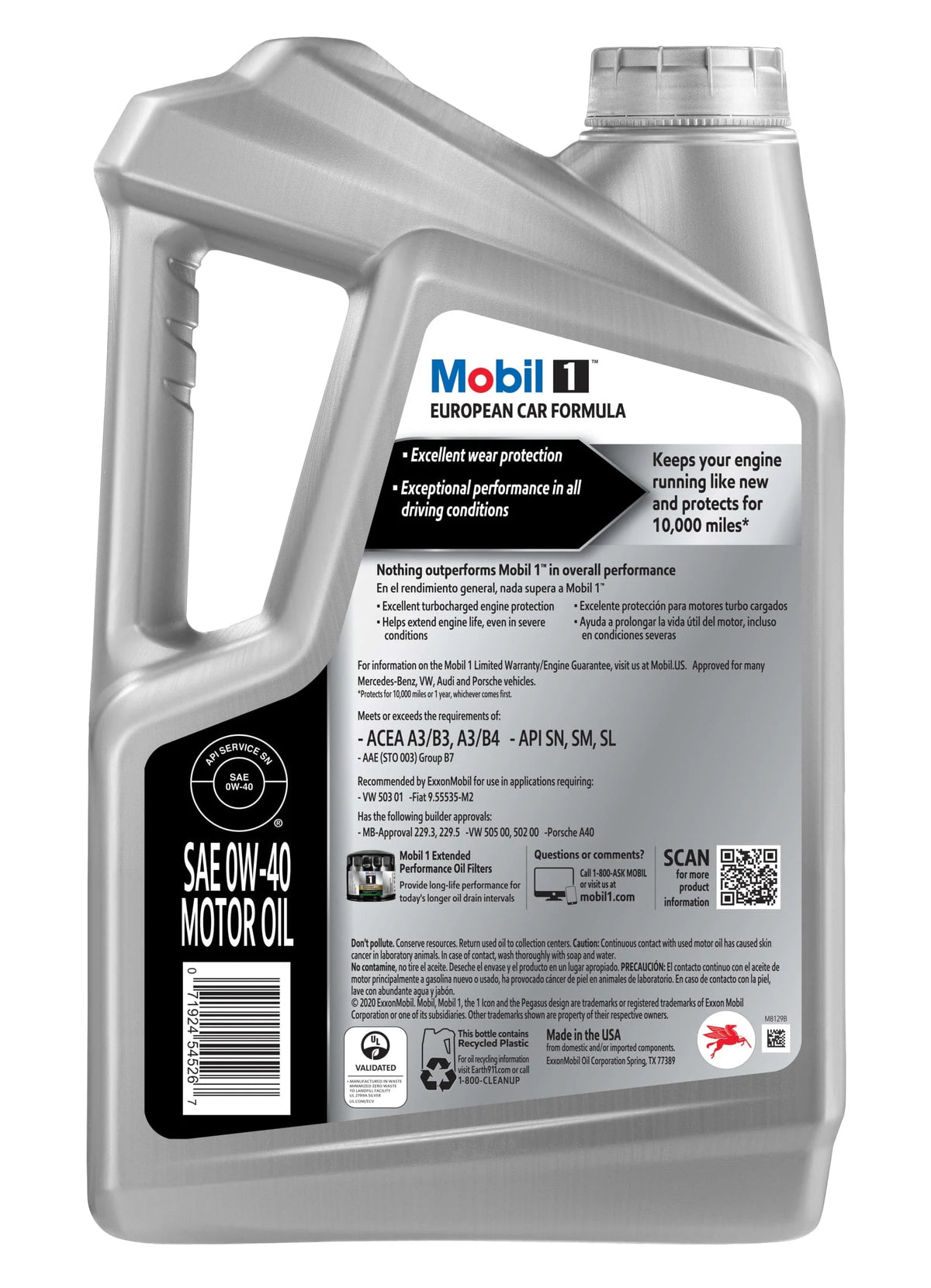 Full Synthetic Motor Oil 0W-40, 5 Quart Y677