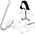Vibrating Anal Hook with Whip Leather Restraints Set Handcuffs Collar Anal Plug Sex Toy K282