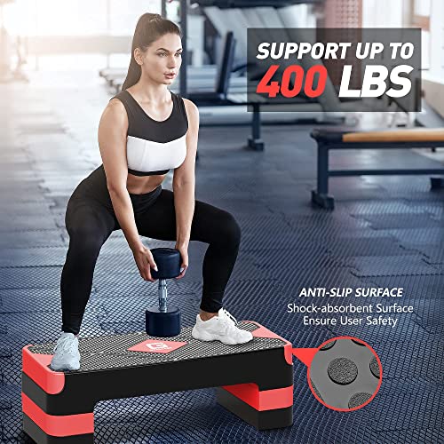 Adjustable Aerobic Exercise Step with 4" 6" 8" Risers D97581