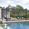 12' X 16' Outdoor Retractable Aluminum Pergola with Canopy X5873
