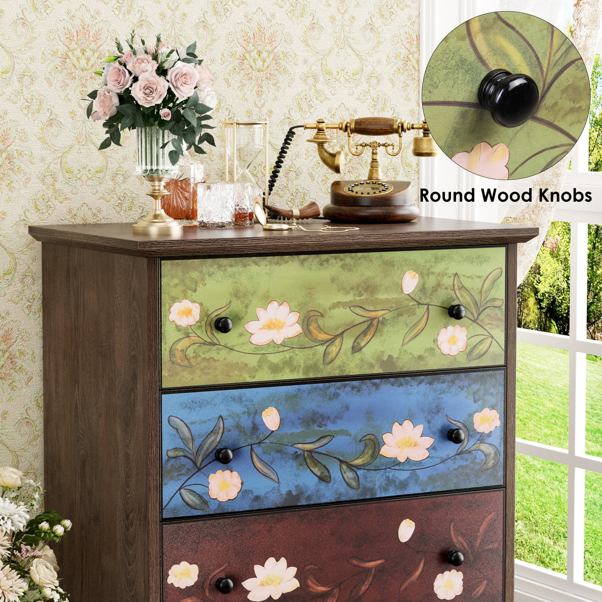 5 Drawer Wood Dresser K39371