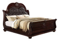 Queen Size Faux Leather Panel Bed O6142