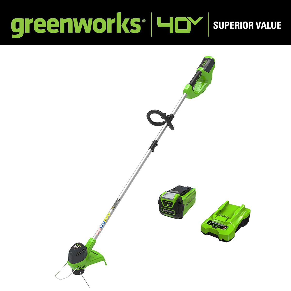 40V 12 String Trimmer with Battery & Charger W825