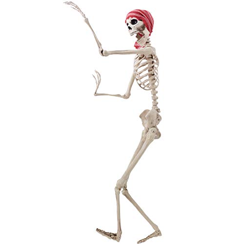 Life Size Skeleton with Glowing Eyes Posable Joints Q6436