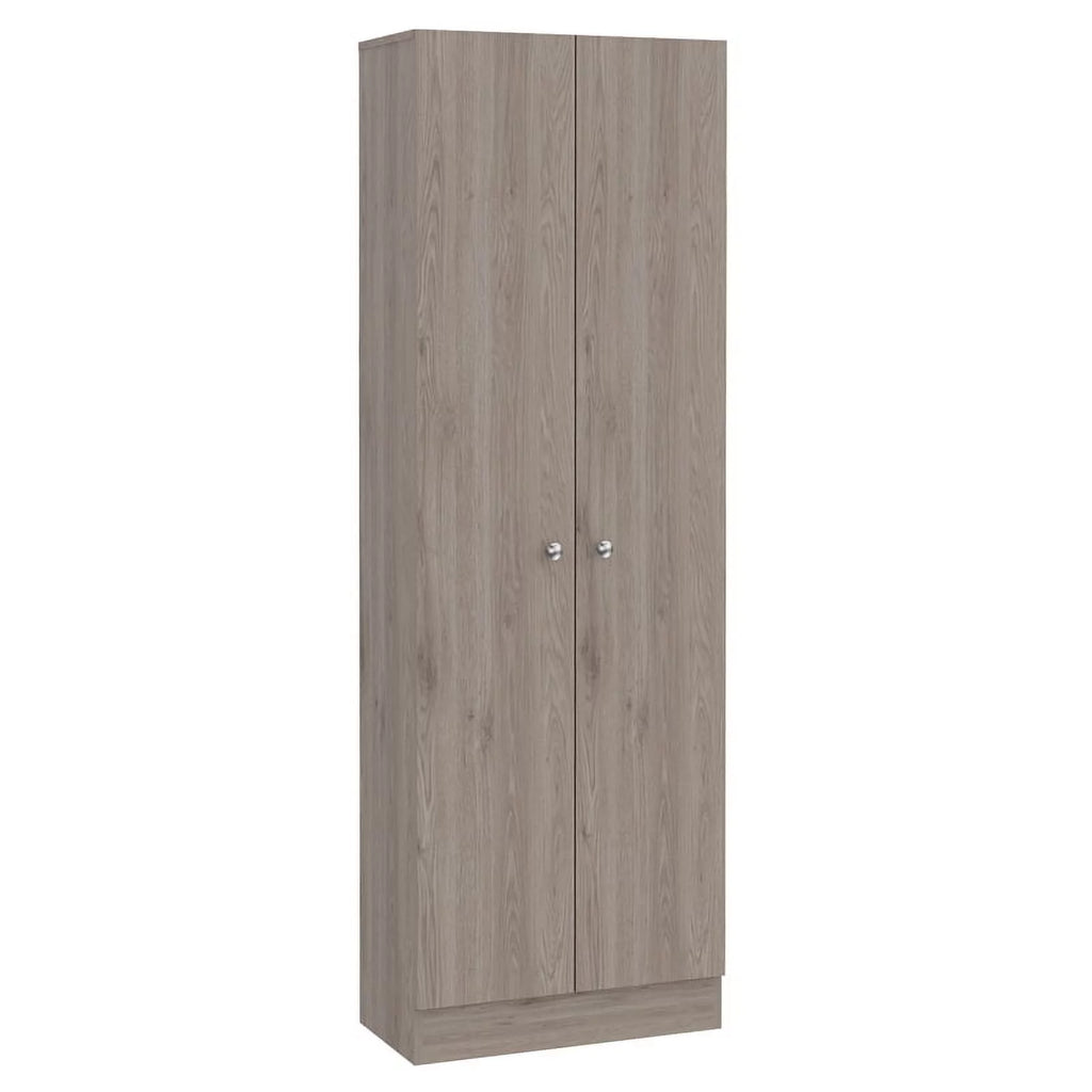 2 Piece Wood Two-Door Pantry Cabinet Set in Light Gray I258