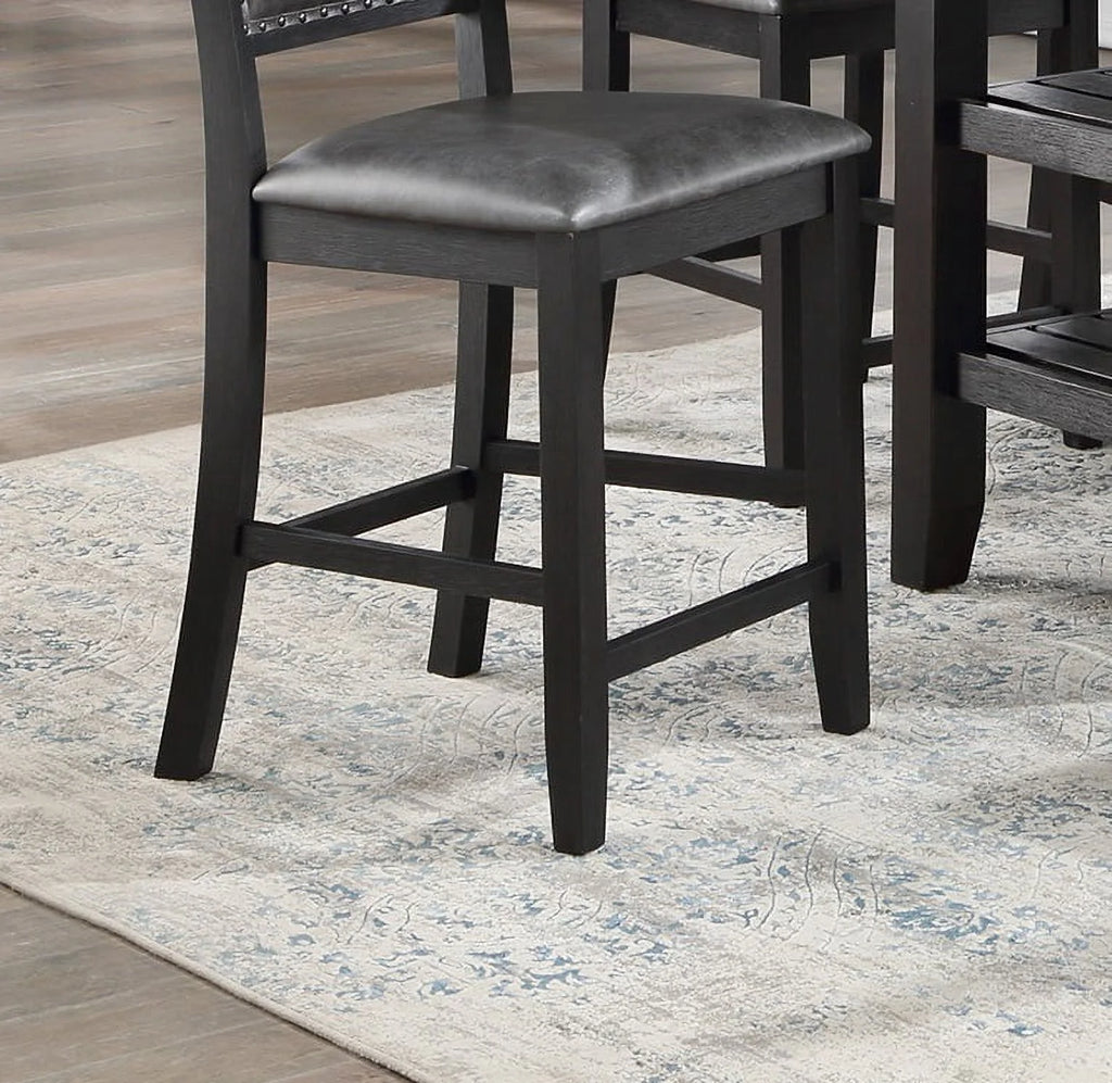 7pc Grey Counter Height Dining Table Set with 6 Chairs J1302