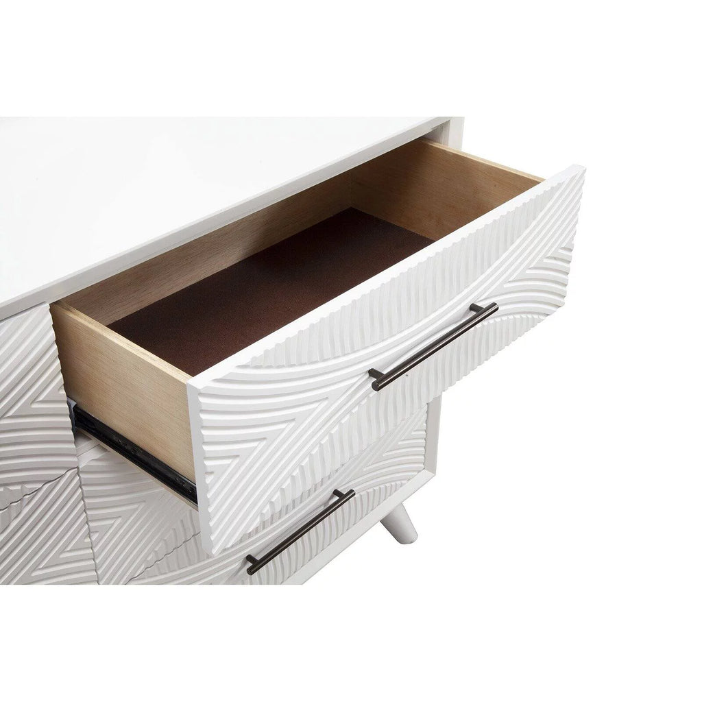 White 6 Drawer Wood Dresser G997