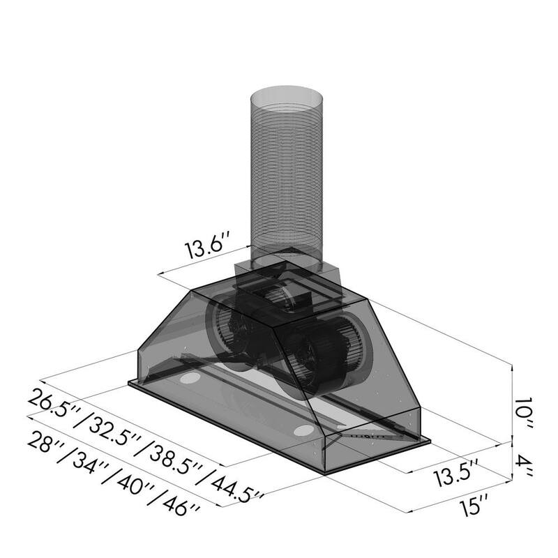 400 CFM Stainless Steel Ducted Range Hood Insert Y948