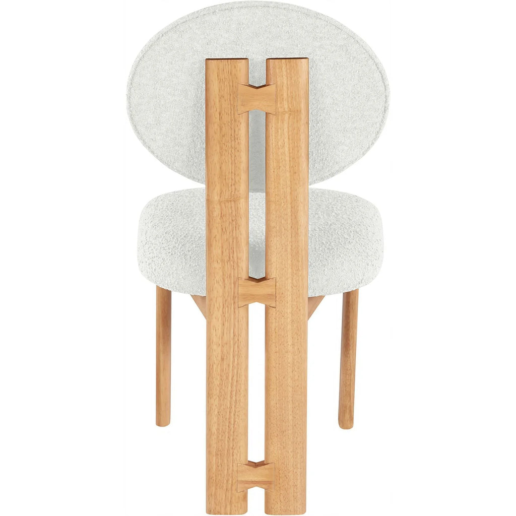 Cream Fabric & Wood Dining Chair Set of 2 D688295