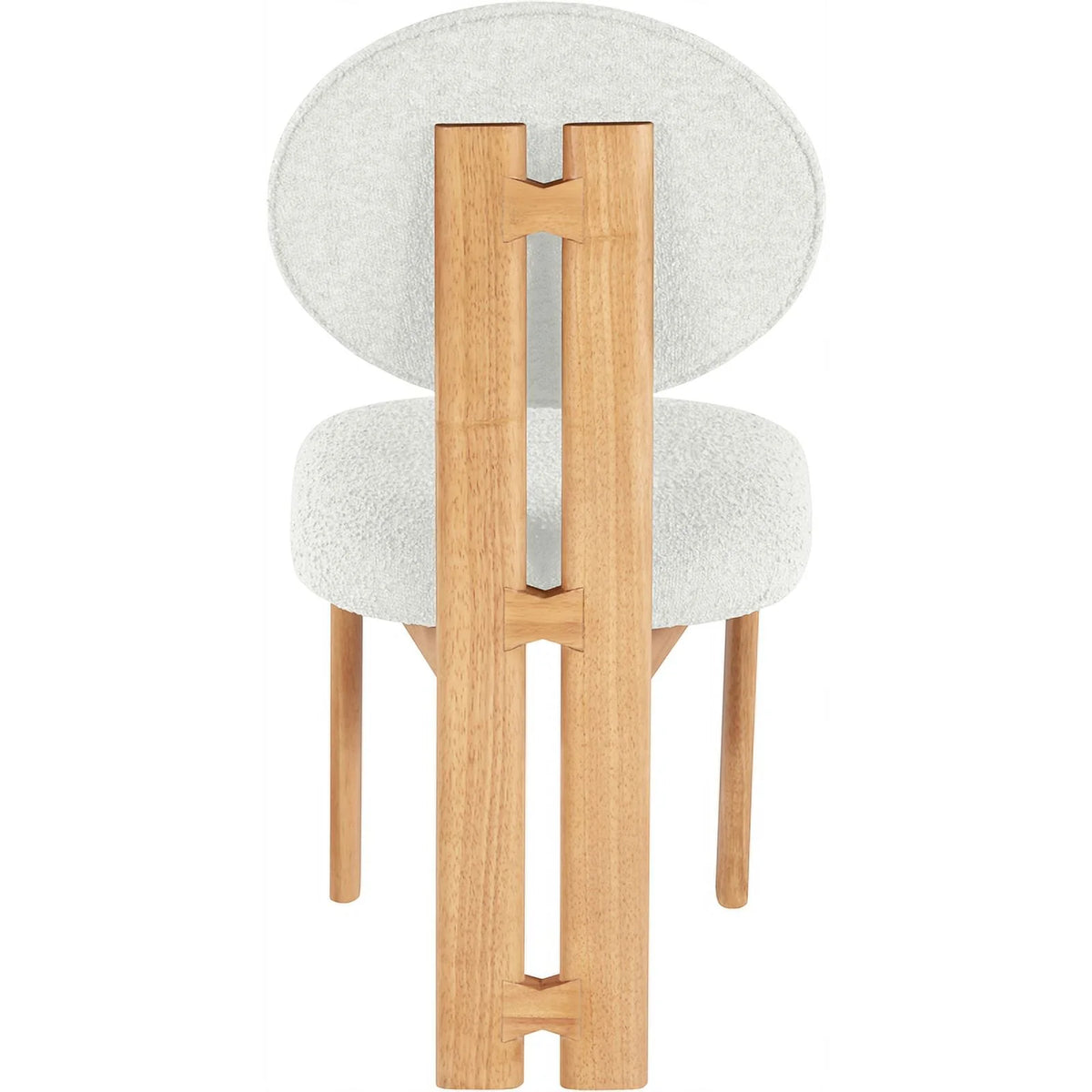 Cream Fabric & Wood Dining Chair Set of 2 D688295