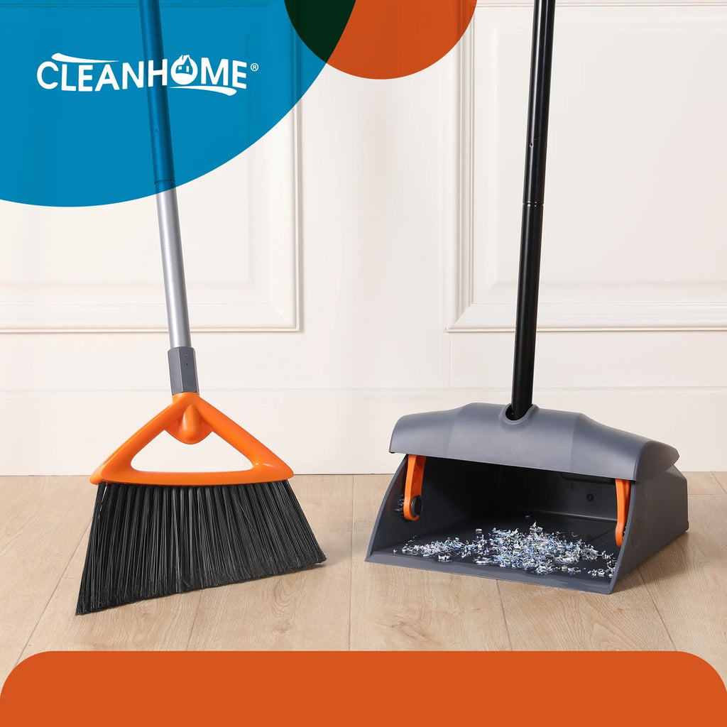 Heavy Duty Broom and Dustpan Set with Long Handle I7160