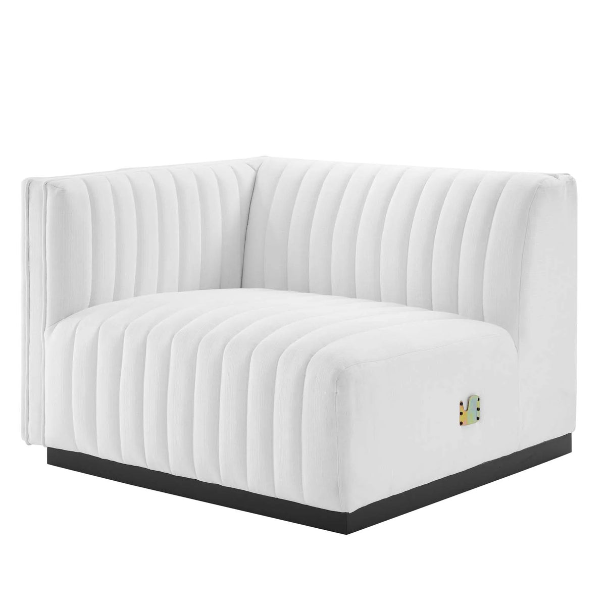 4-Piece L-Shaped Channel Tufted Fabric Sectional O6379