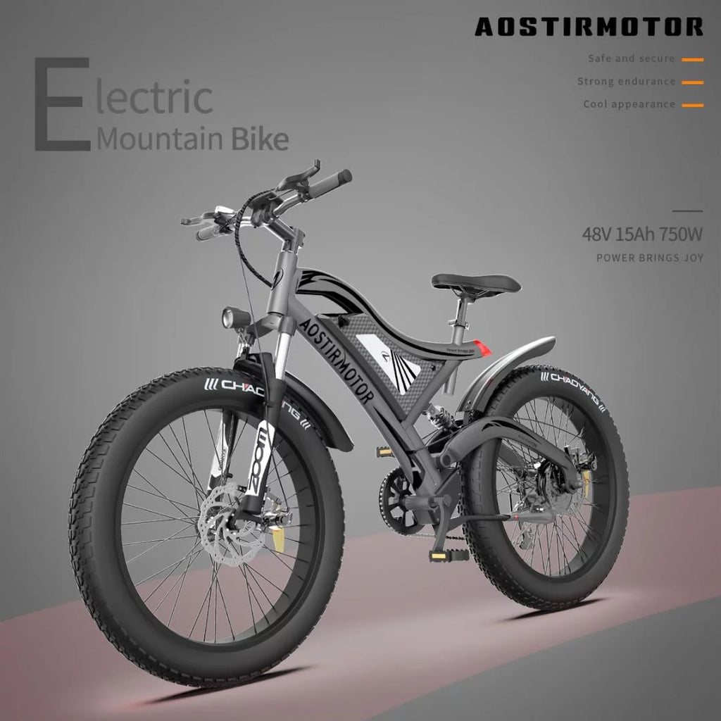 750W Fat Tire Electric Bike 48V 15AH Removable Lithium Battery U398689