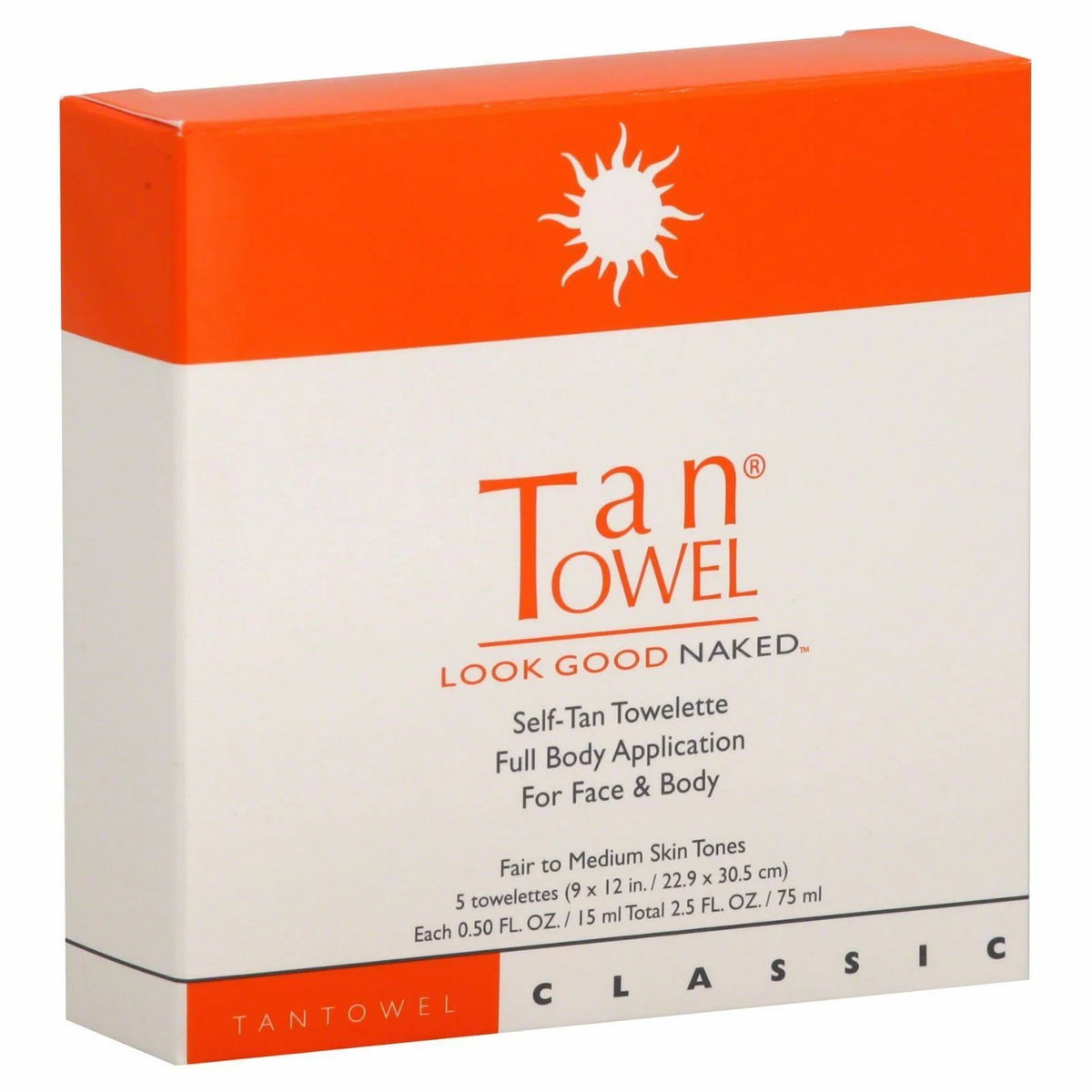 Tan Towel Towelettes Full Body Classic 30 Pack G33738