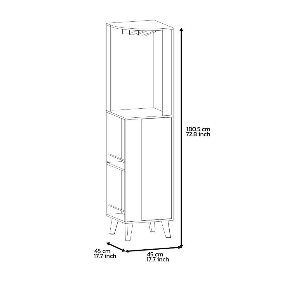 Dark Brown Corner Bar Cabinet L87188