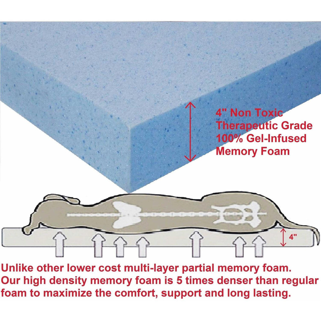 Orthopedic Gel Memory Foam Dog Bed Large with Waterproof Liner Cover N679