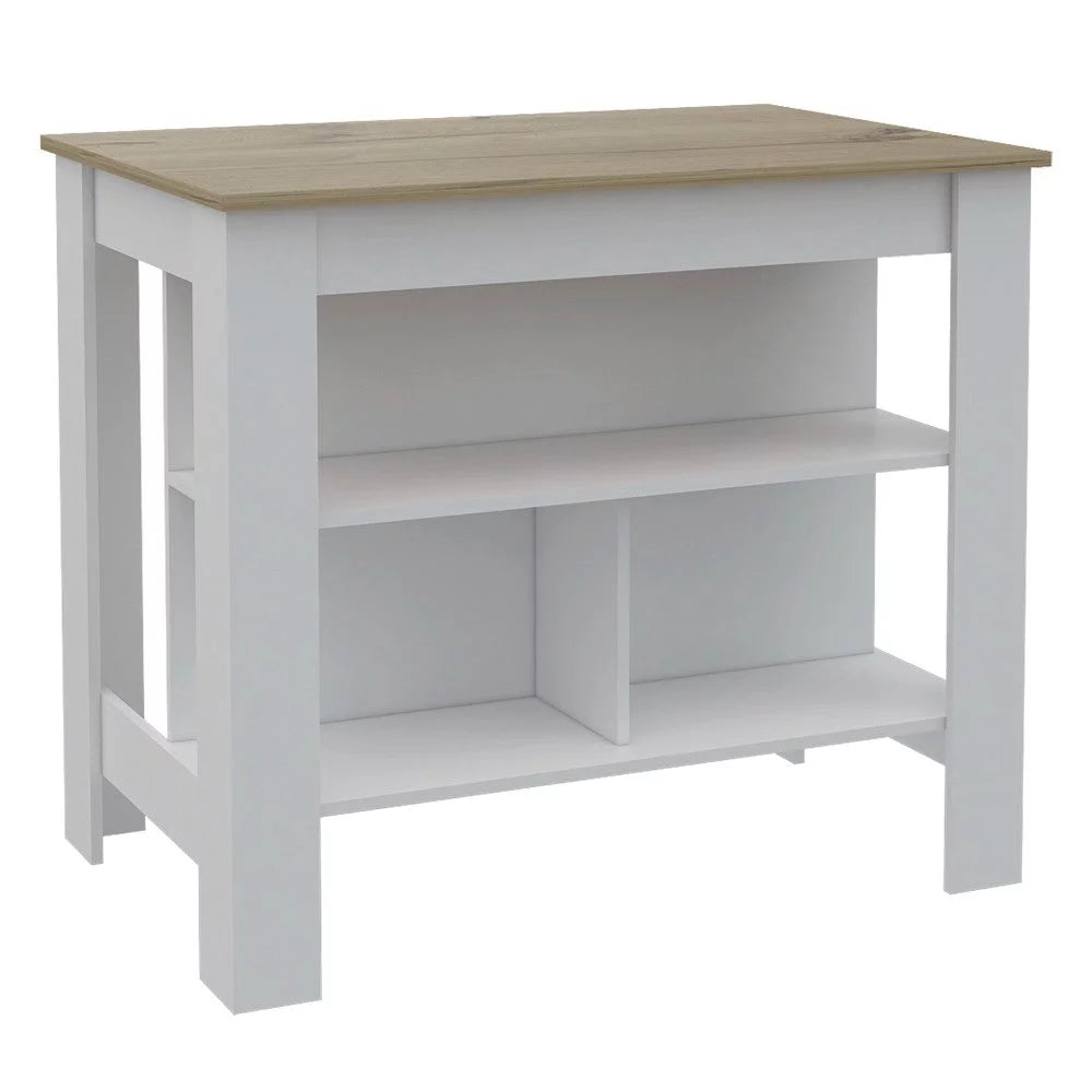White Light Oak Manufactured Wood Kitchen Island V2226
