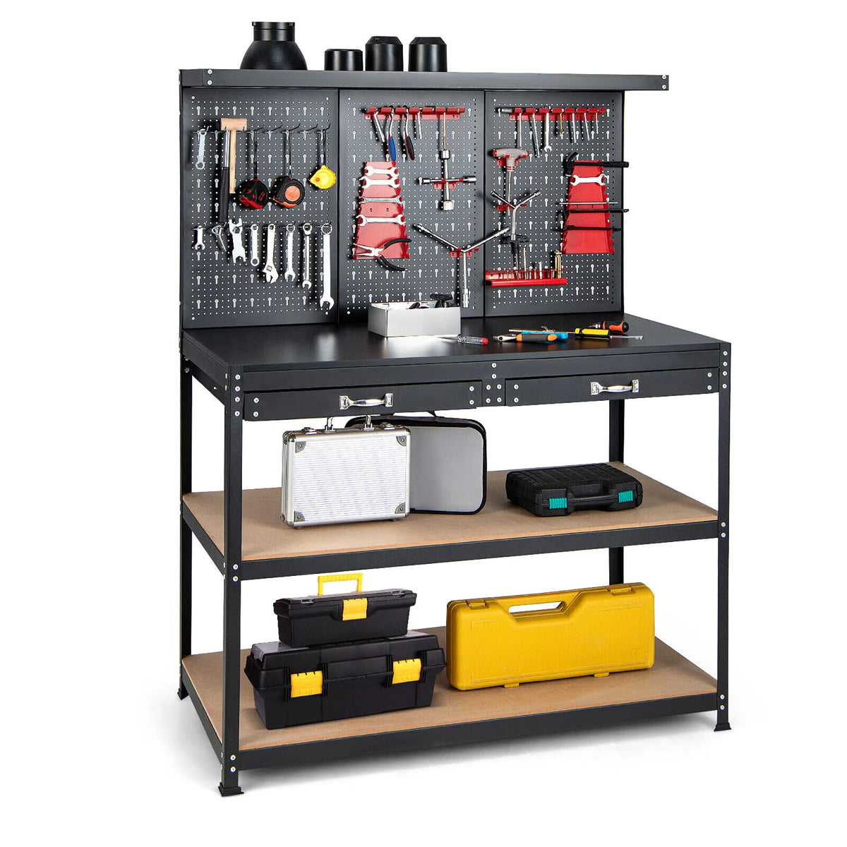 48'' Workbench with Peg Board Hook Kit & Drawers N86096