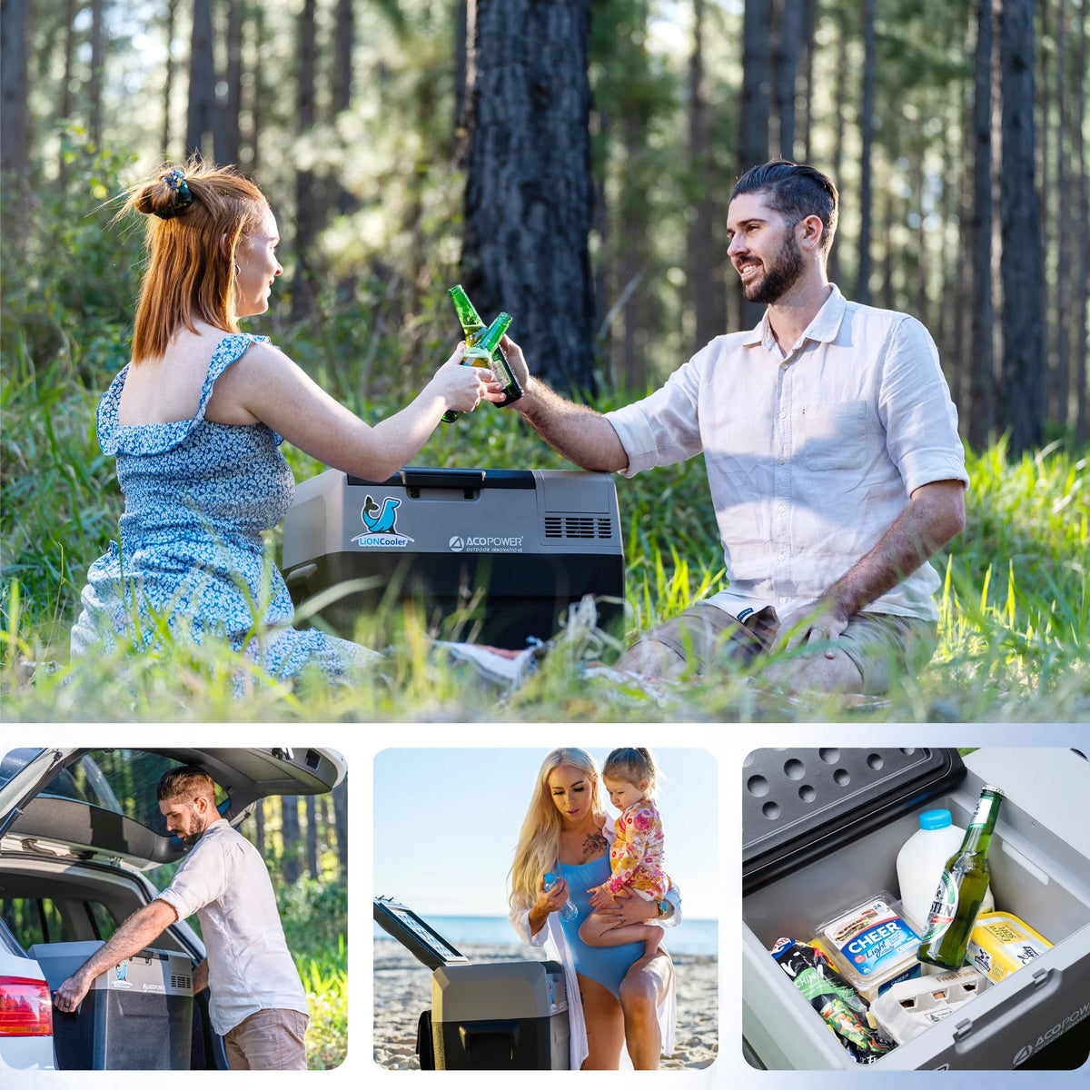 Portable Refrigerator Freezer with Battery and 6'' Off-Road Wheels D48795