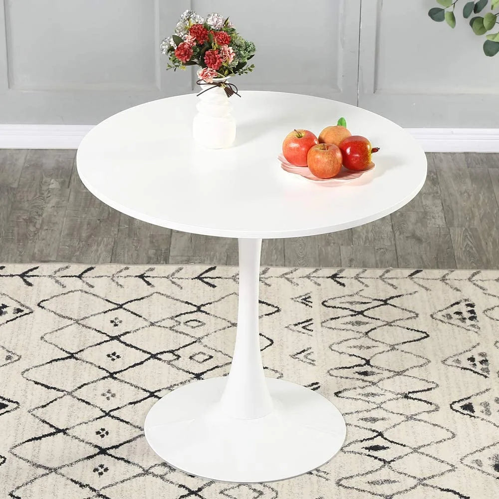 Round White Dining Table 31.5 Diameter Y4800