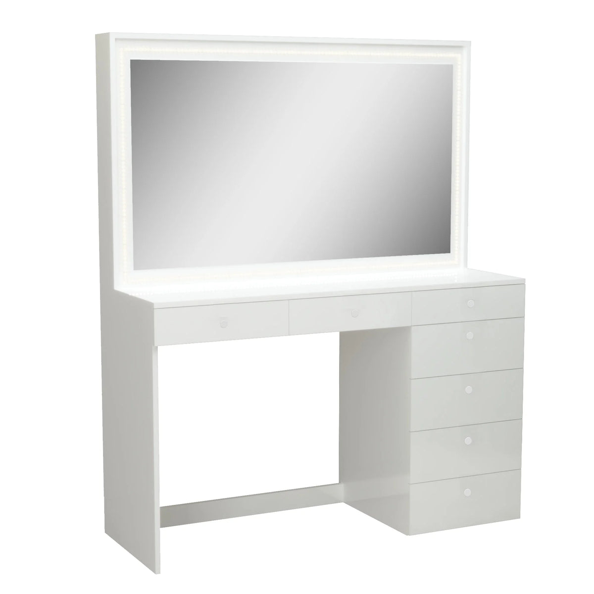 White Painted Vanity Table with LED Lights T835
