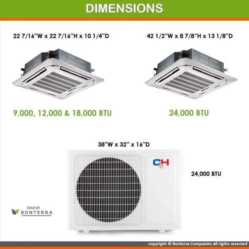 Mini Split Air Conditioner Heat Pump 3 Zone 9000 12000 BTU G714016