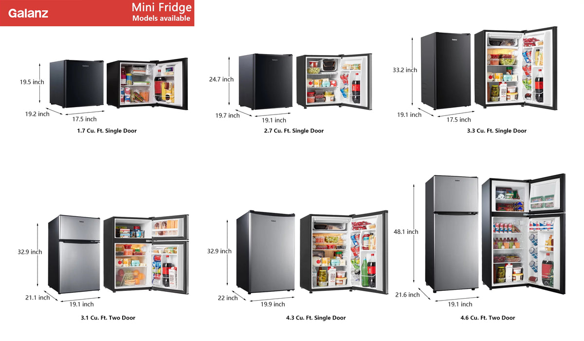 3.1 Cu ft Two Door Mini Fridge with Freezer F597420