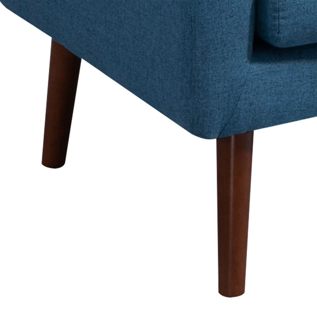 Blue Linen Upholstered Loveseat with Arms D480378