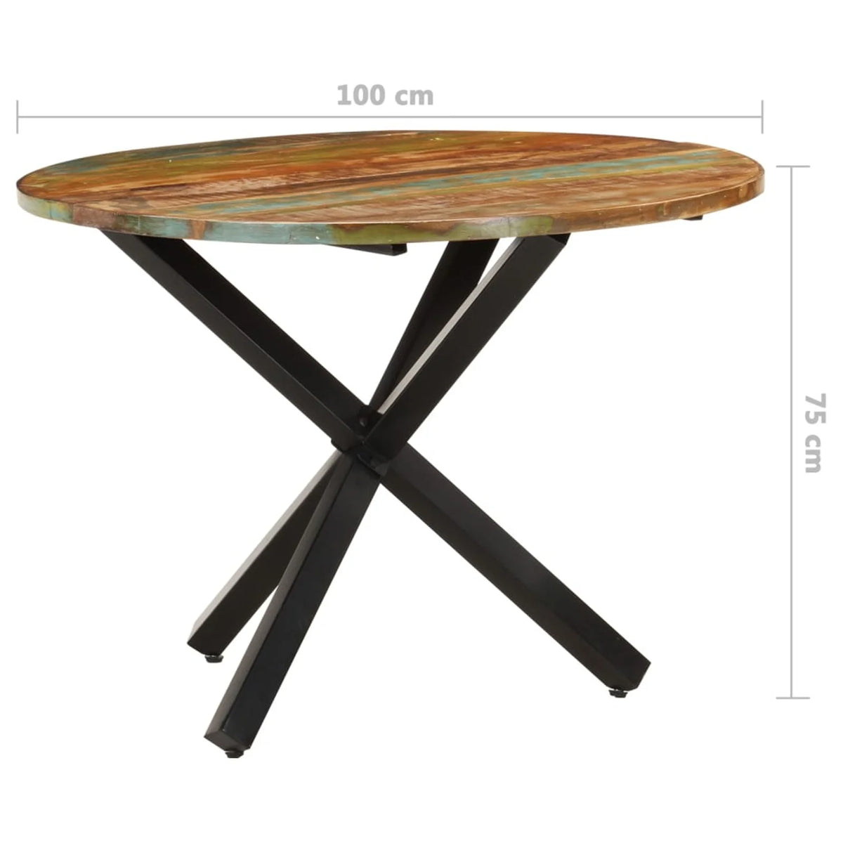 Round Solid Reclaimed Wood Dining Table S926