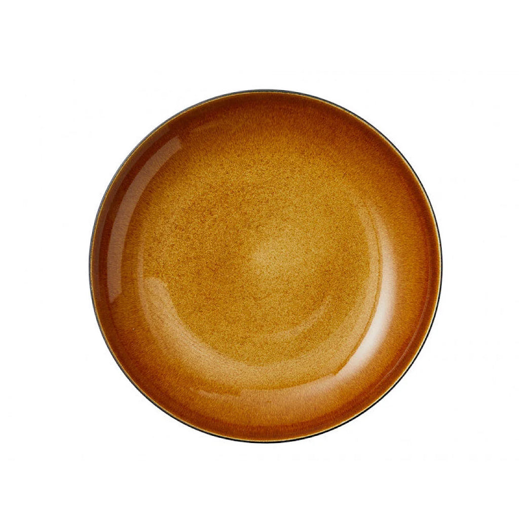 Stoneware Dish 40cm Black Amber Y255