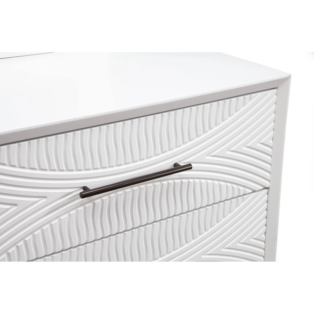White 6 Drawer Wood Dresser G997