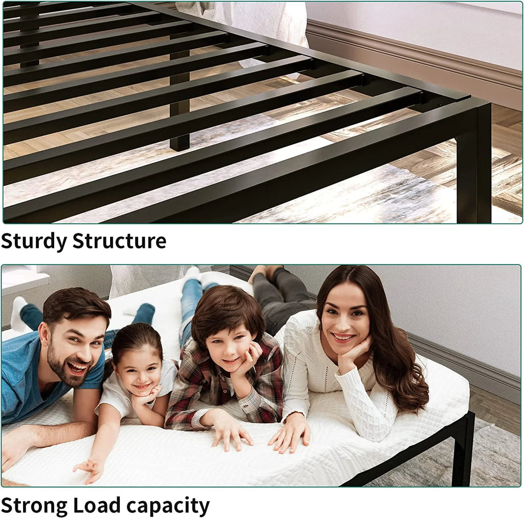 Twin Size Black Metal Bed Frame with Headboard J222