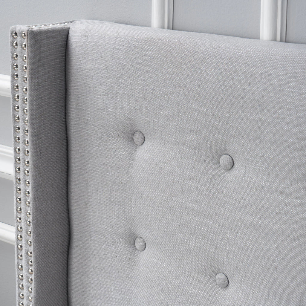 Light Grey Fabric Full/ Queen Headboard T115