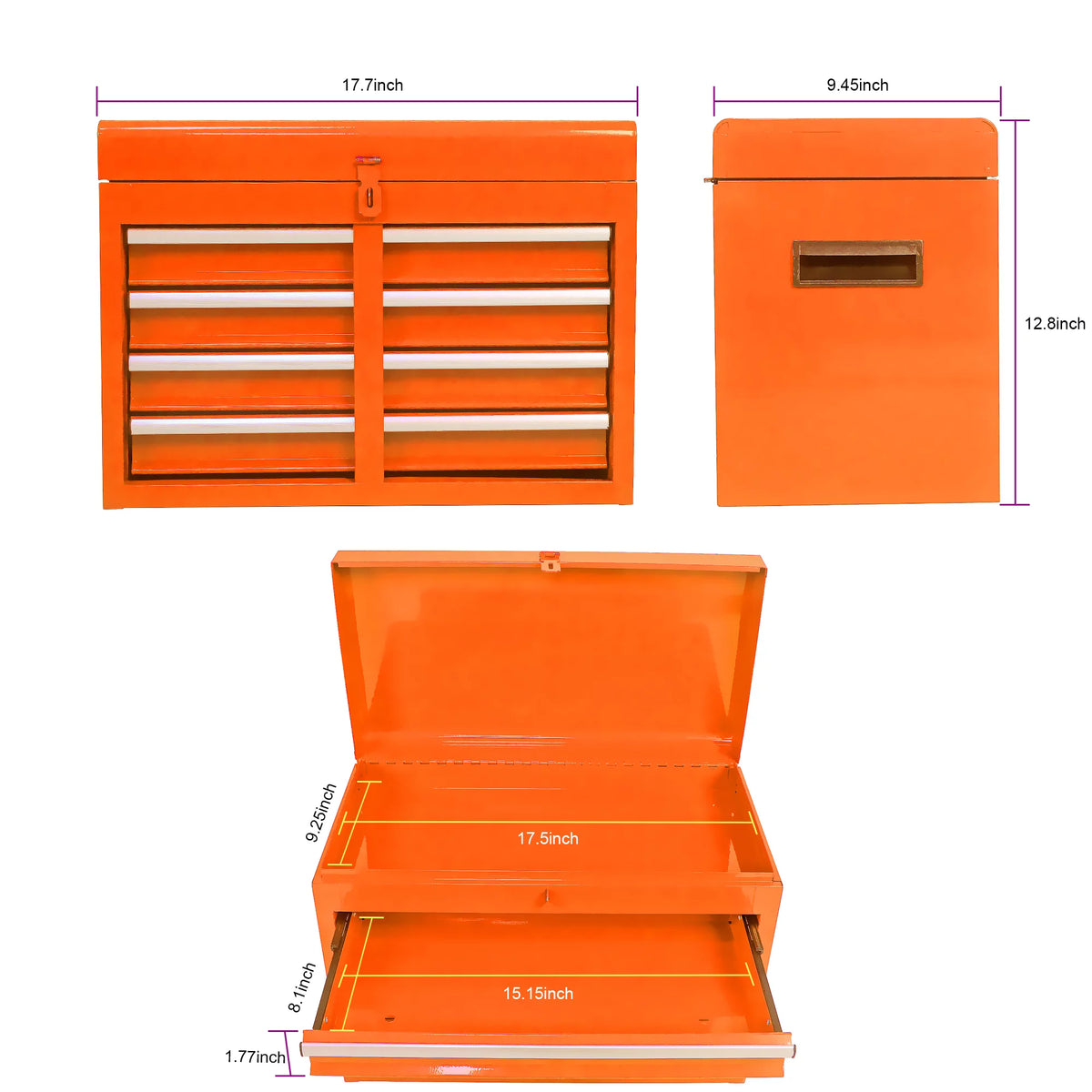Black 4 Drawer Stainless Steel Rolling Tool Chest and Cabinet G905270