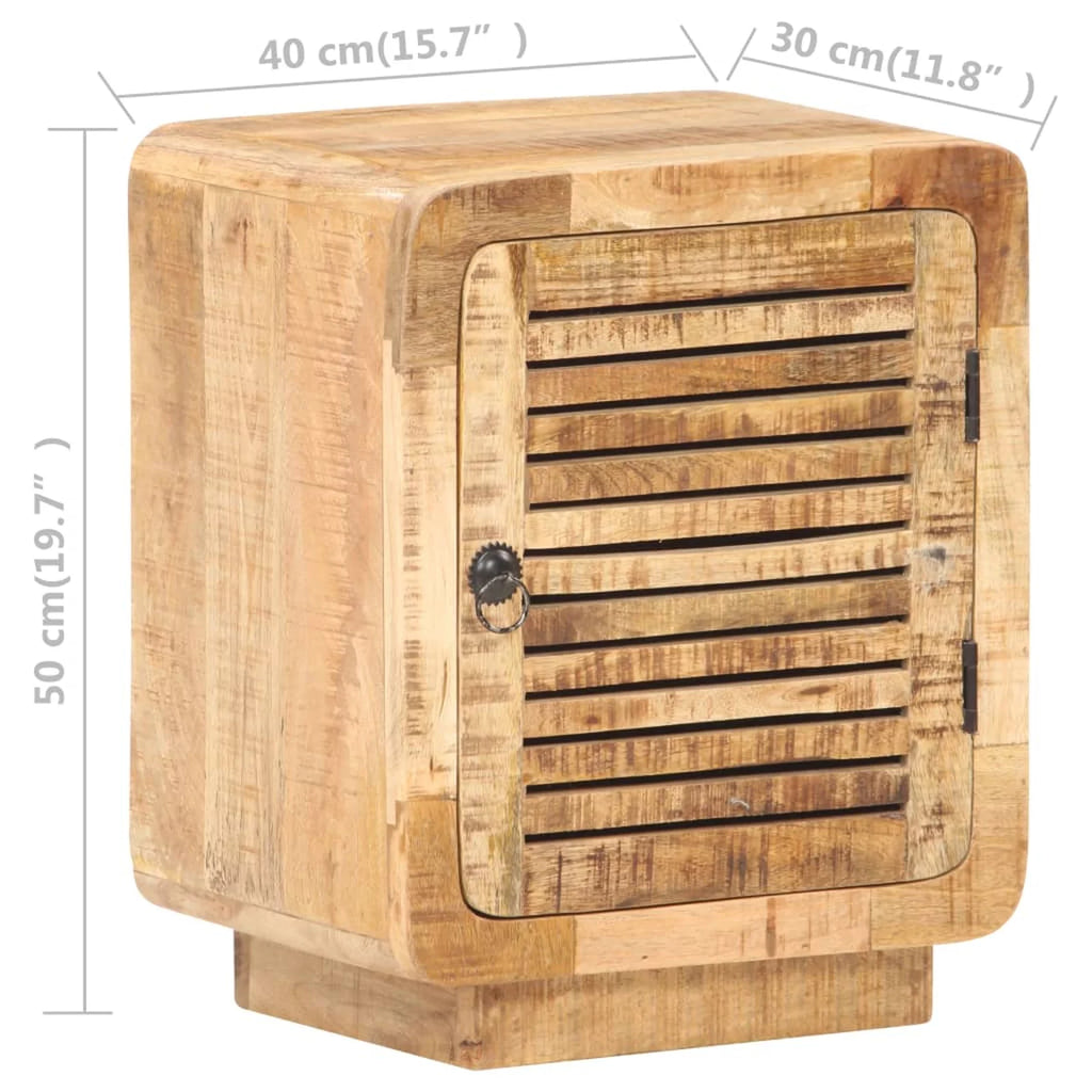 Rough Mango Wood Bedside Cabinet Q39908