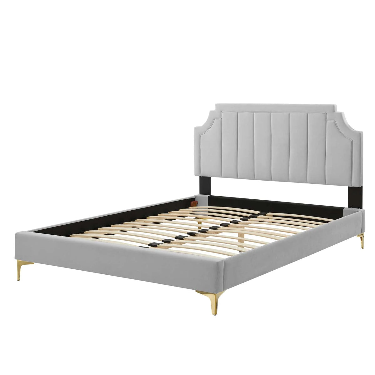 King Size Velvet Platform Bed Frame W855176
