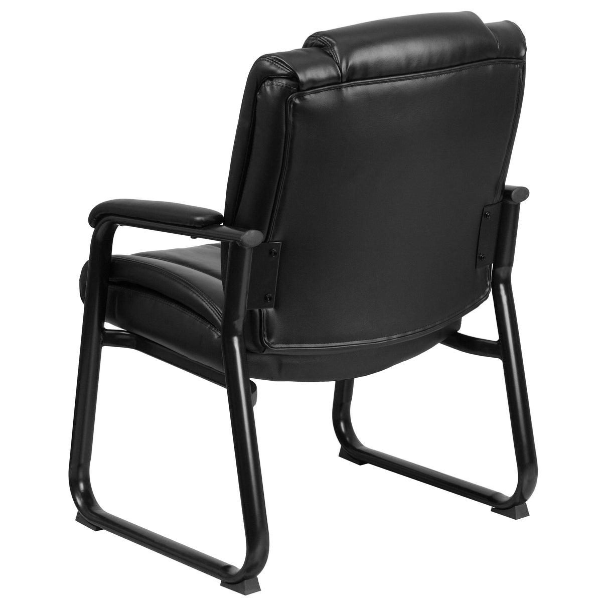 Black LeatherSoft Tufted Side Chair with Sled Base W979