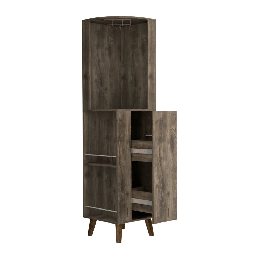 Dark Brown Corner Bar Cabinet L87188