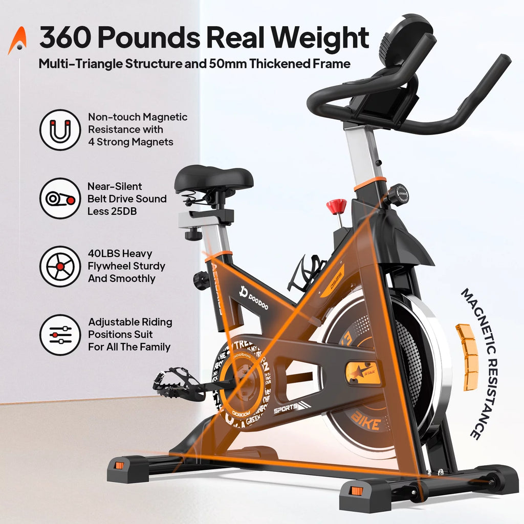 Stationary Magnetic Resistance Exercise Bike with LCD Monitor I536336
