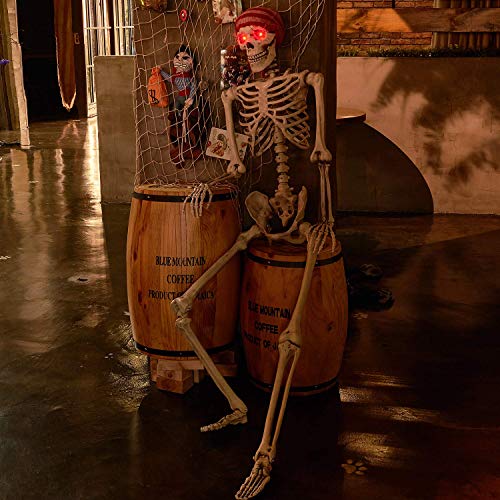 Life Size Skeleton with Glowing Eyes Posable Joints Q6436