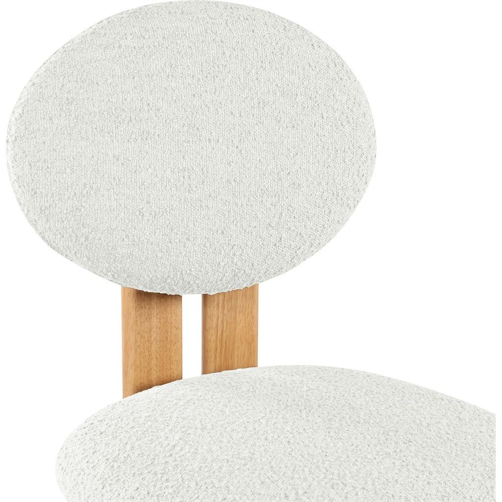 Cream Fabric & Wood Dining Chair Set of 2 D688295