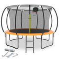 12FT Trampoline with Basketball Hoop and Safety Enclosure Net Y793
