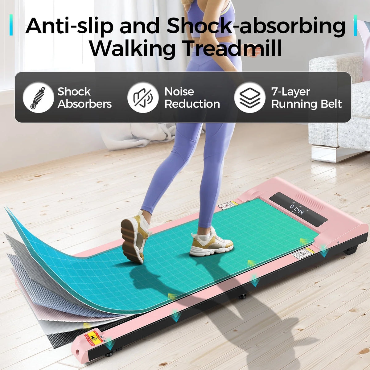 Walking Pad Treadmill 2.5HP Electric Running Machine with LED Display L2713