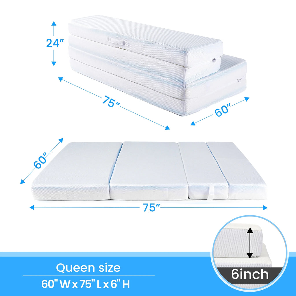 4" Gel Infused Memory Foam Folding Sofa Bed Queen K352
