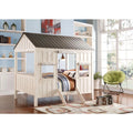 Wooden Frame Full Bed in Weathered White A390346