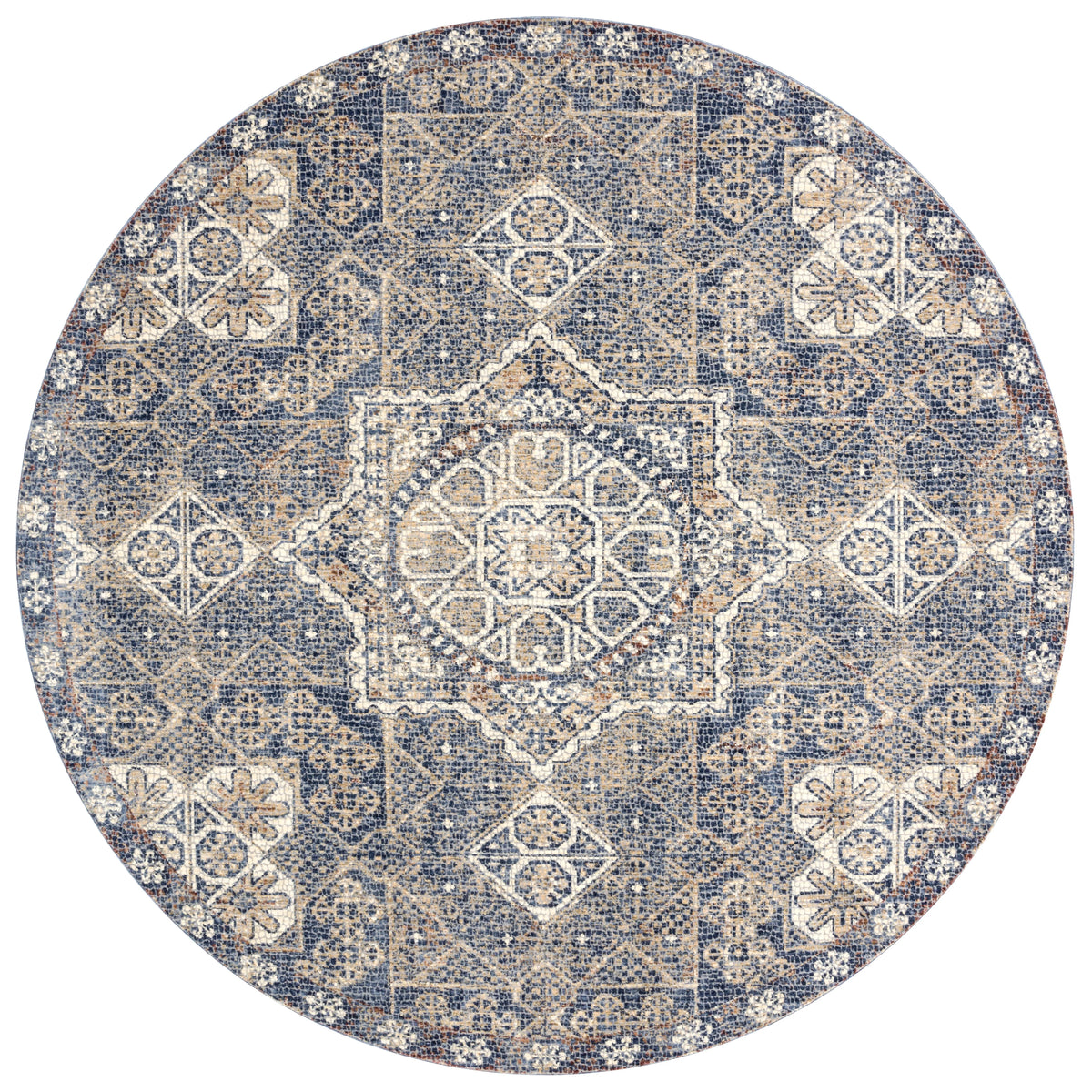 Blue 7'10 x 7'10 Rug C289