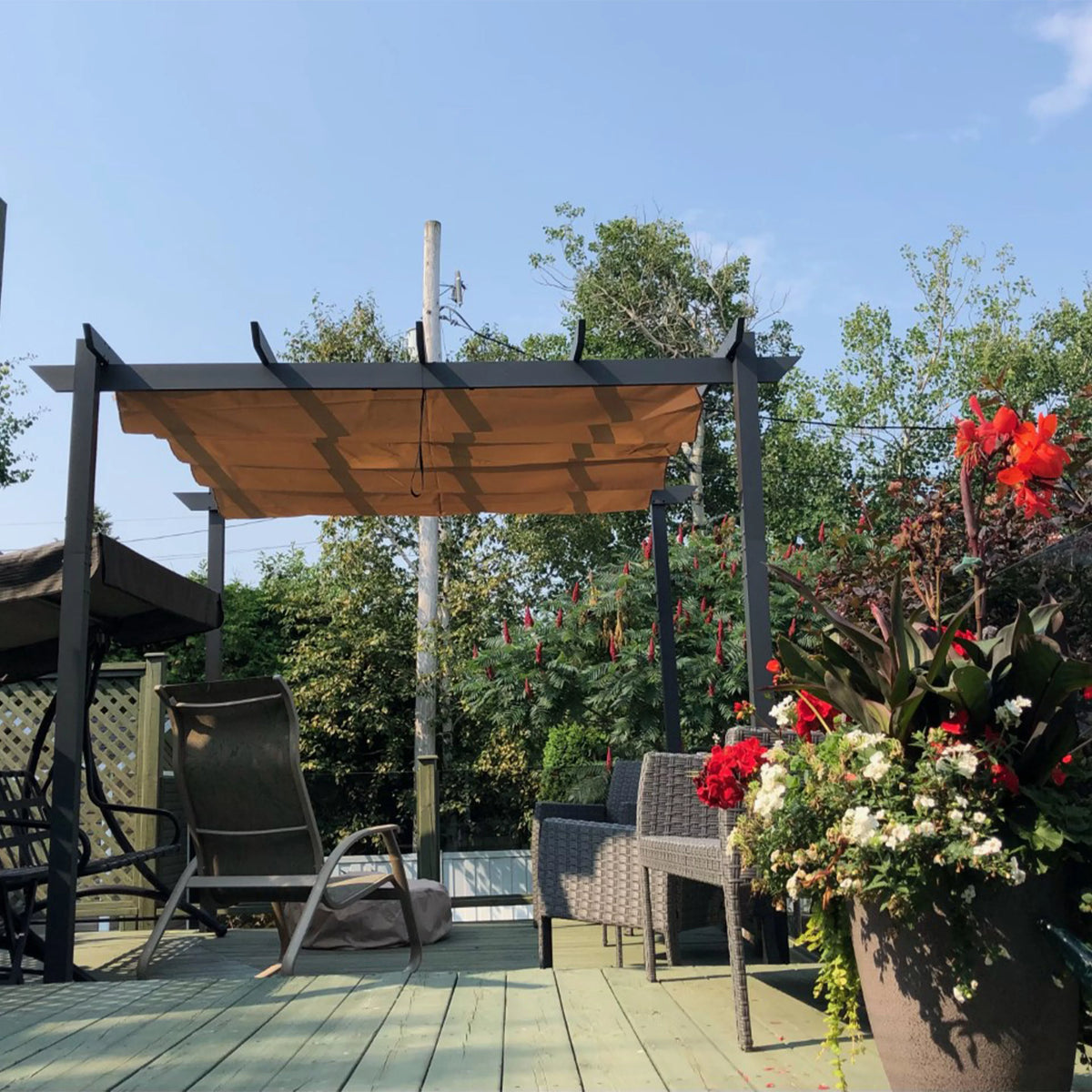 Aluminum Outdoor Canopy Pergola 9 x 9 ft White H821