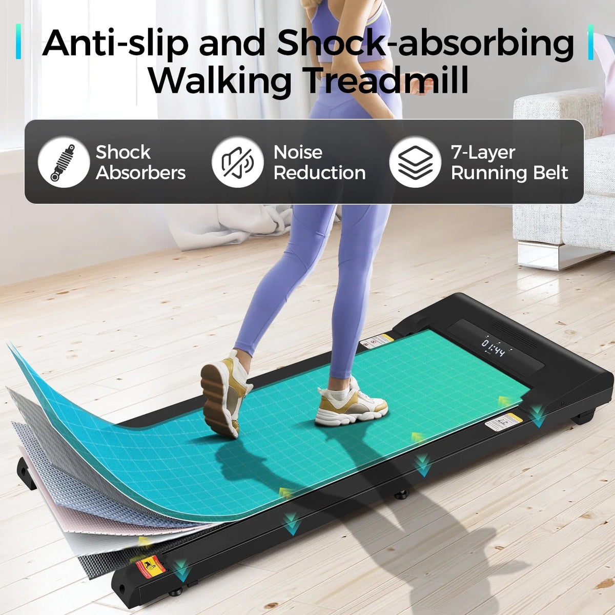 Walking Pad Treadmill 2.5HP Electric Running Machine with LED Display L2713