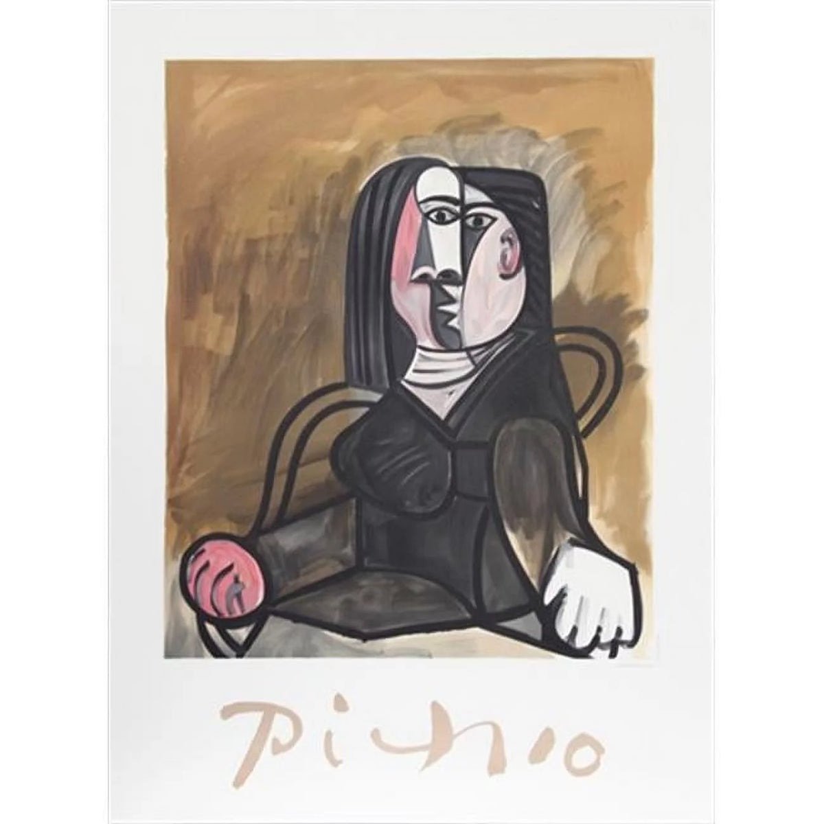 Brown Black Pink Art Print D694